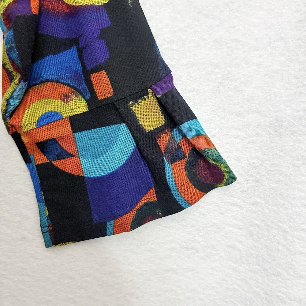 Ali Miles Tunic Sz 1X Button Down Wearable Art Lagenlook Pop Art Eclectic Top - Picture 5 of 8